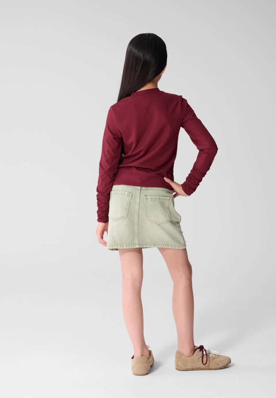 Shoeby longsleeve donkerrood, foto 4