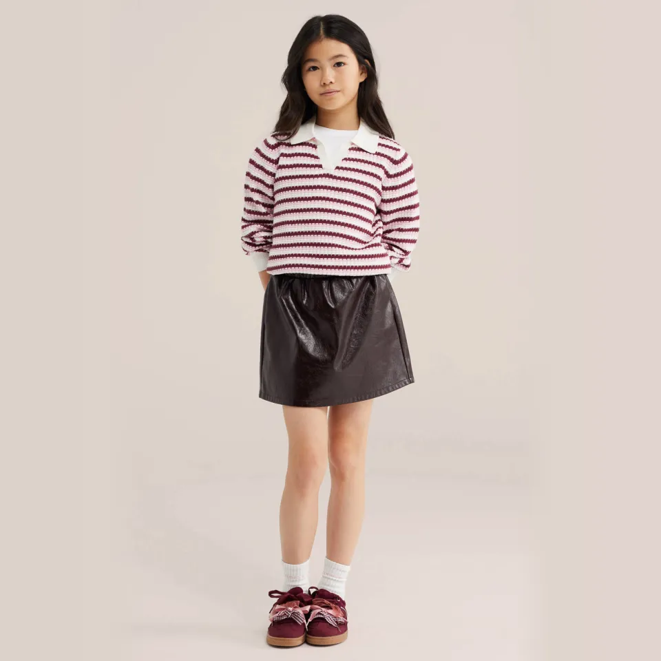 WE Fashion katoenen gebreide gestreepte trui - ecru, foto 4