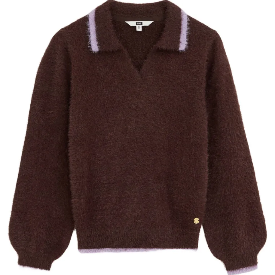 WE Fashion gebreide trui - donkerbruin/lila, foto 3
