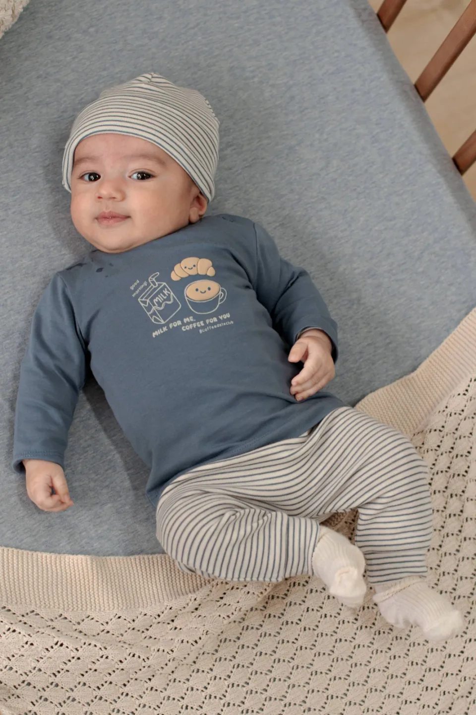 Feetje Breakfast Buddy babybroek blauw ecru, foto 7