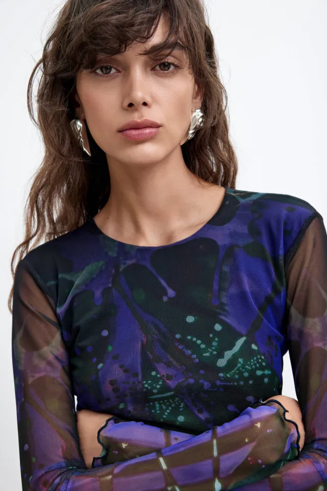 Desigual top met print - blauw