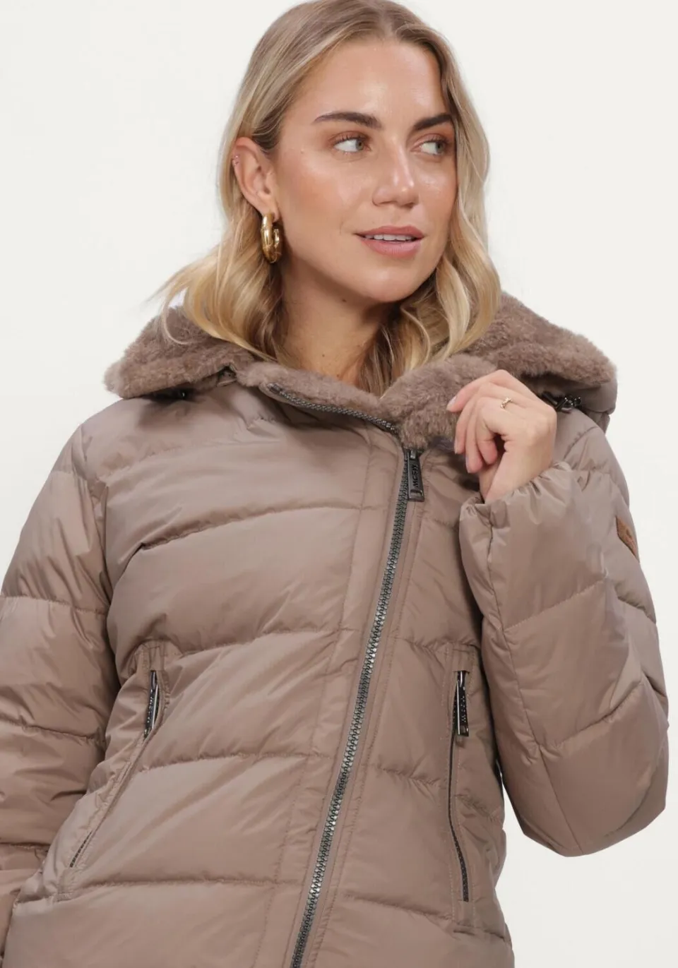 Moscow gewatteerde jas - taupe, foto 7