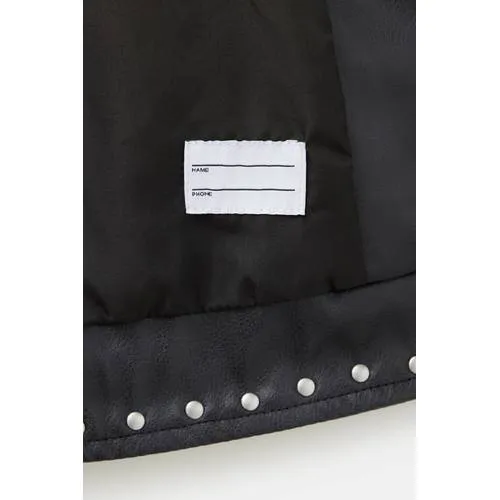 Mango Kids imitatieleren jas met studs zwart, foto 4