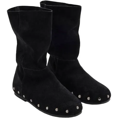 Mango Kids leren laarzen met studs - zwart, foto 3
