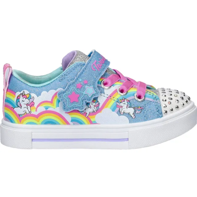 Skechers sneakers met lichtjes blauw/roze