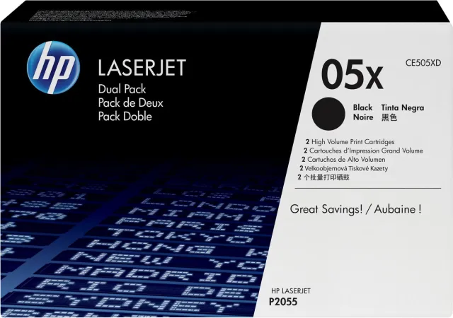 Hp CE505XD Toner Zwart, 6.5k, 2-pak