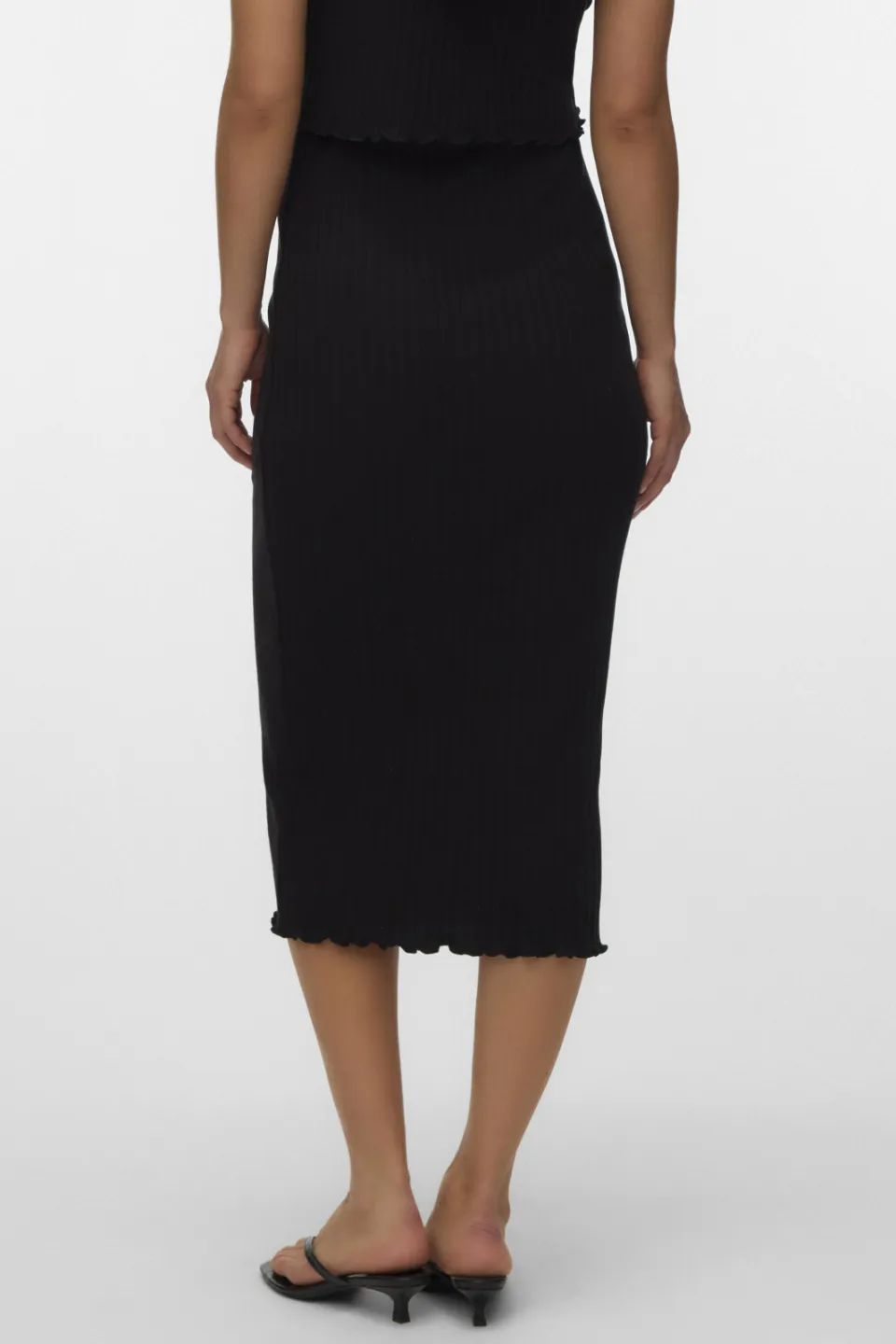 Mamalicious zwangerschaps midirok ribgebreid zwart, foto 4