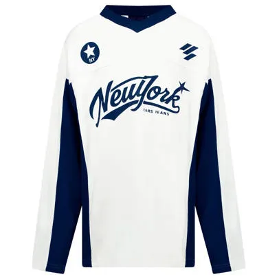 Cars longsleeve met tekst wit/donkerblauw wit / donkerblauw