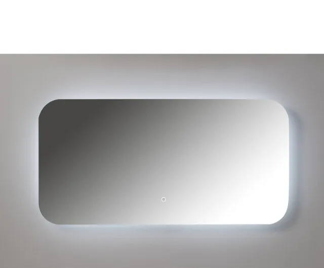 Xenz Badkamerspiegel Xenz Limone 100x50cm met Ledverlichting en Spiegelverwarming Aluminium