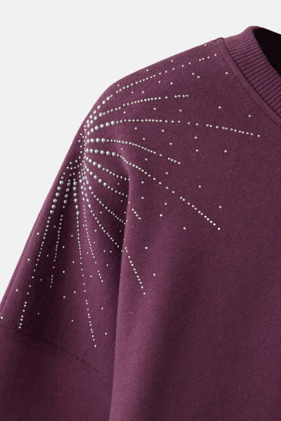 Mango TEEN sweater met strass-steentjes - donkerrood, foto 7