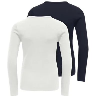 Only longsleeves donkerblauw en wit set van 2, foto 2