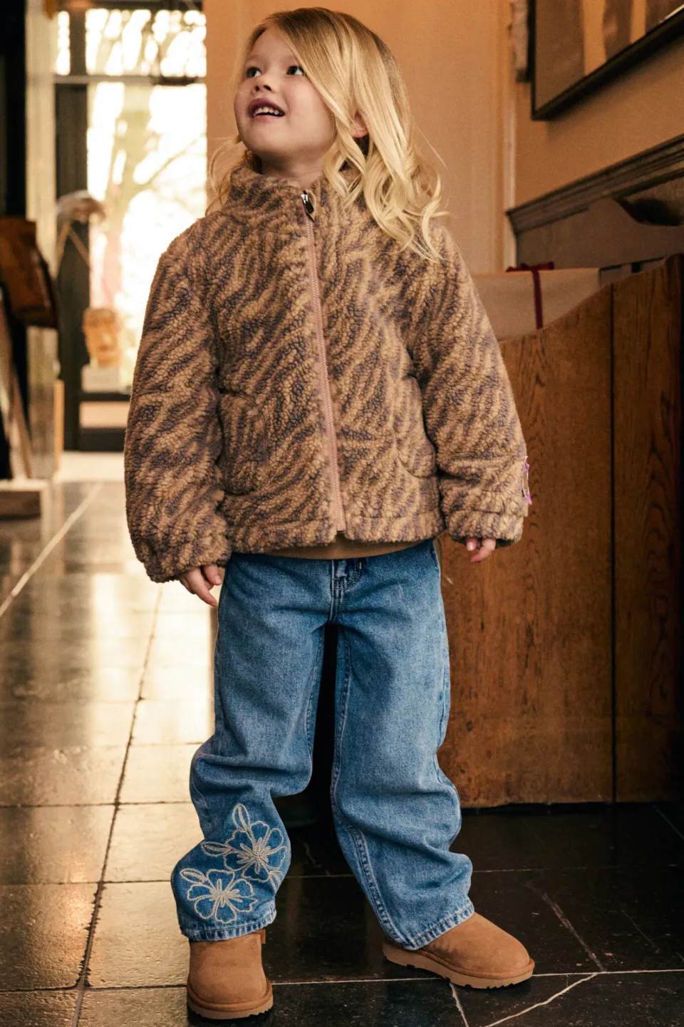 Daily7 wide leg jeans met print - mediumblauw, foto 4