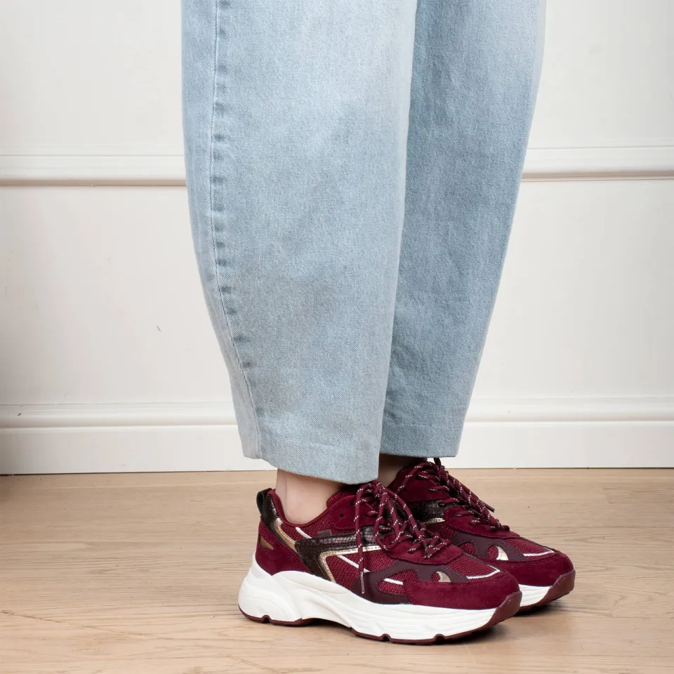 POSH by Poelman chunky suède sneakers - bordeaux, foto 8
