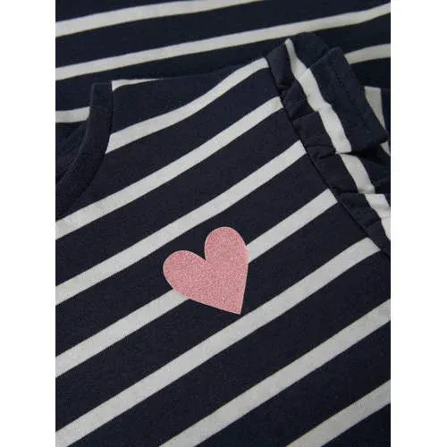 NAME IT longsleeve donkerblauw gestreept met glitter donkerblauw/wit, foto 3