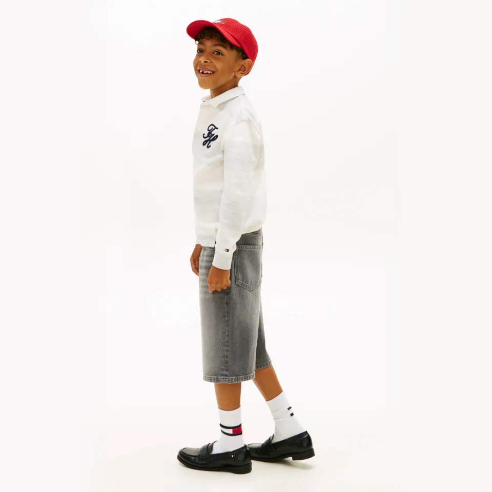 Tommy Hilfiger baggy korte broek grijs denim, foto 4