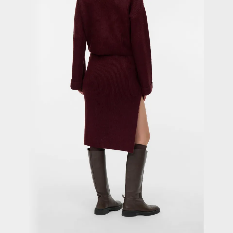 Mamalicious MLSVALA midi rok burgundy, foto 3