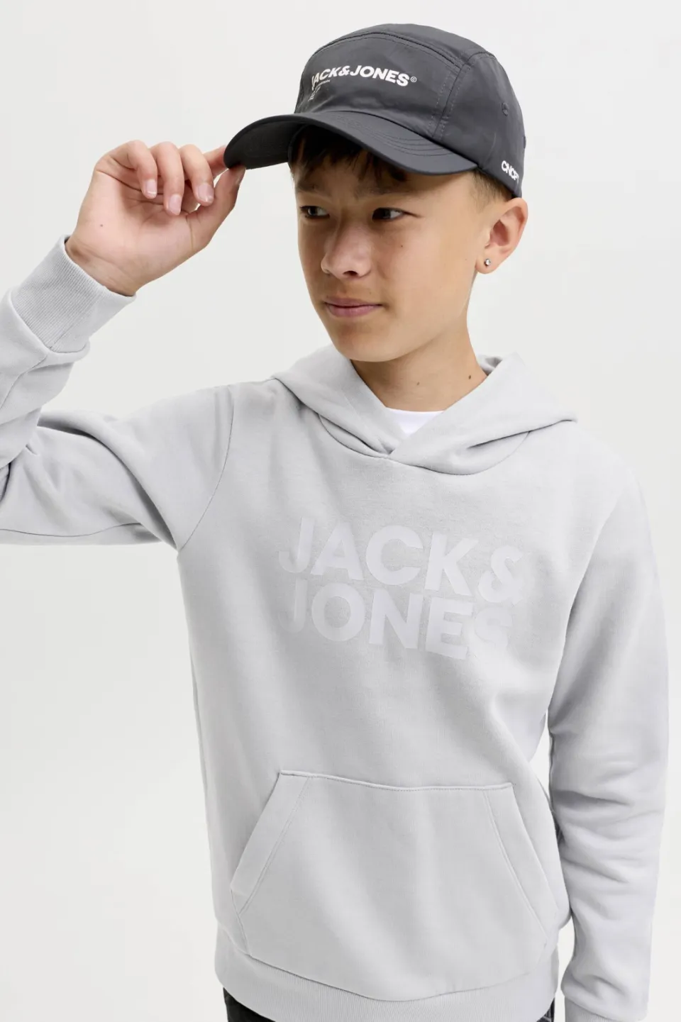 Jack & Jones JUNIOR hoodie lichtgrijs, foto 3
