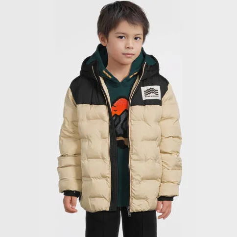 Me & My Monkey colourblock heatseal pufferjas beige, foto 2