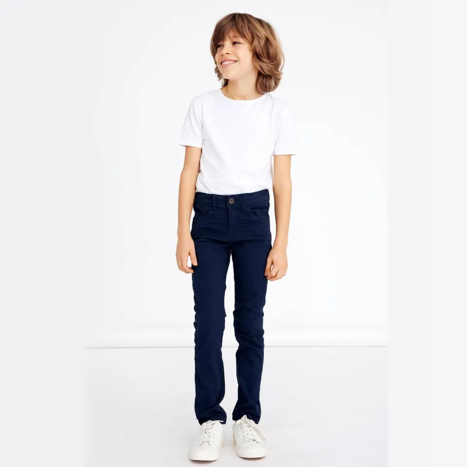 NAME IT slim fit broek NKMTHEO donkerblauw dark sapphire, foto 4