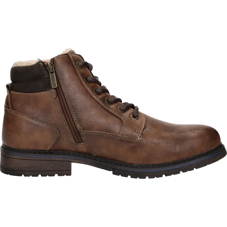 Mustang hoge veterschoen cognac