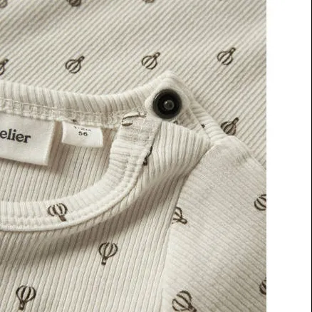 Lil' Atelier BABY gebreide romper met print - ecru, foto 3