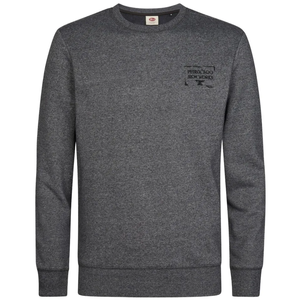 Petrol Industries regular fit sweater met borduursels - grijs, foto 2