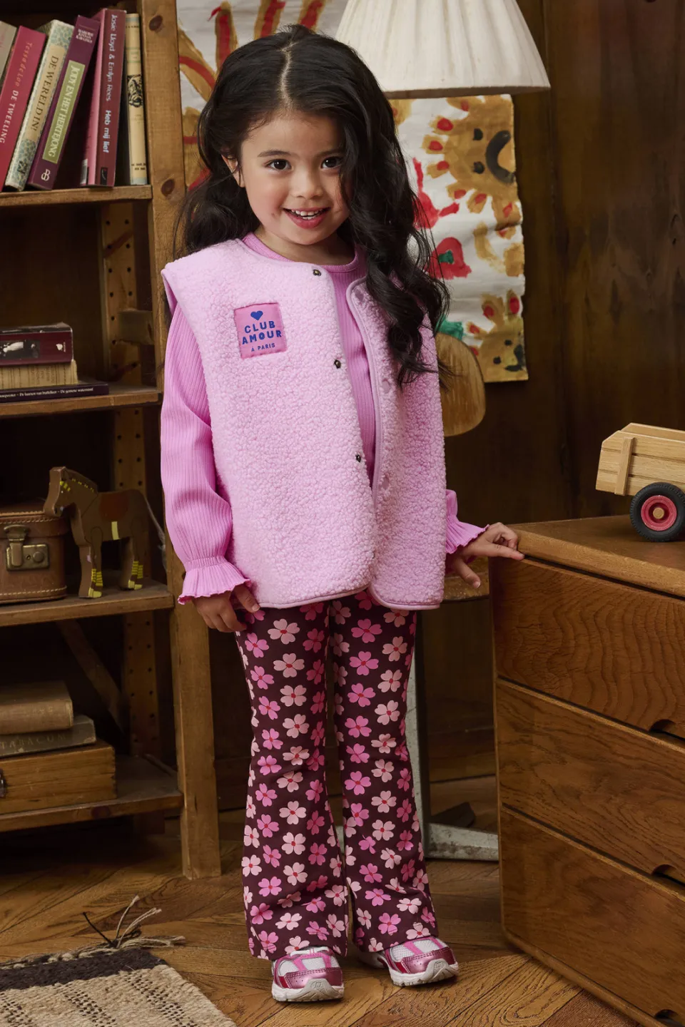 Z8 mini flared broek Rana donkerrood/roze