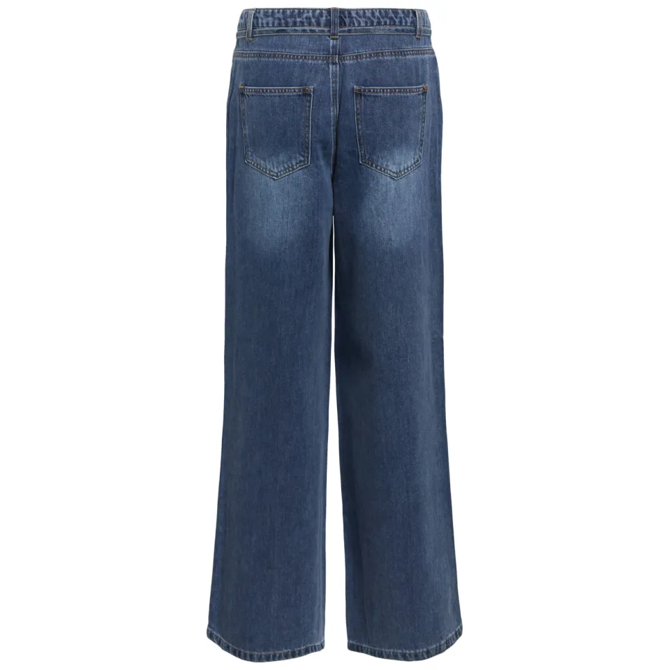 Object wide leg jeans medium blue denim, foto 3