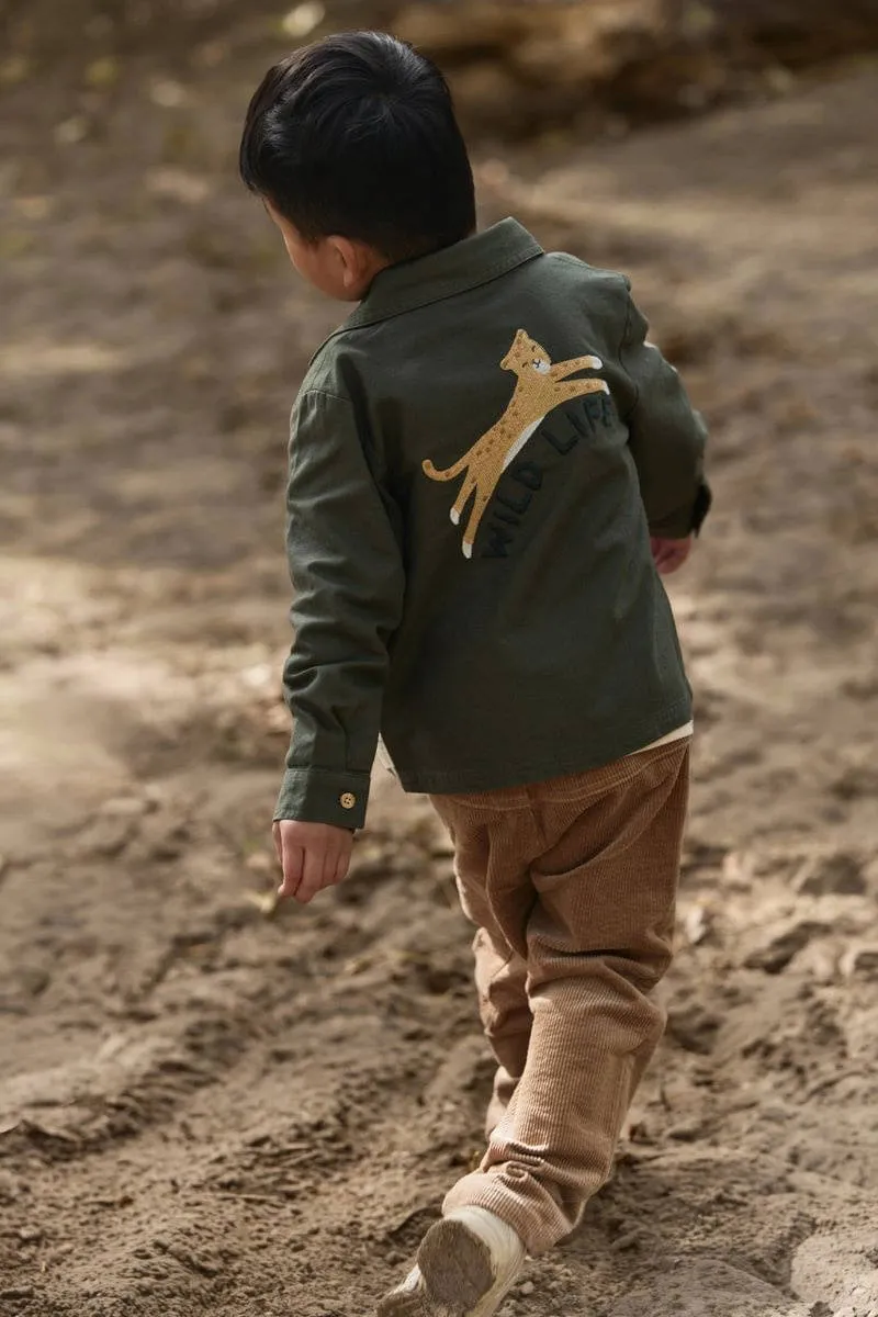 Little Dutch casual overhemd met backprint - groen, foto 4