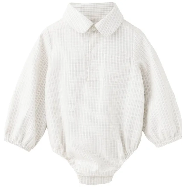 Mango Kids katoenen geruite romper - wit, foto 2