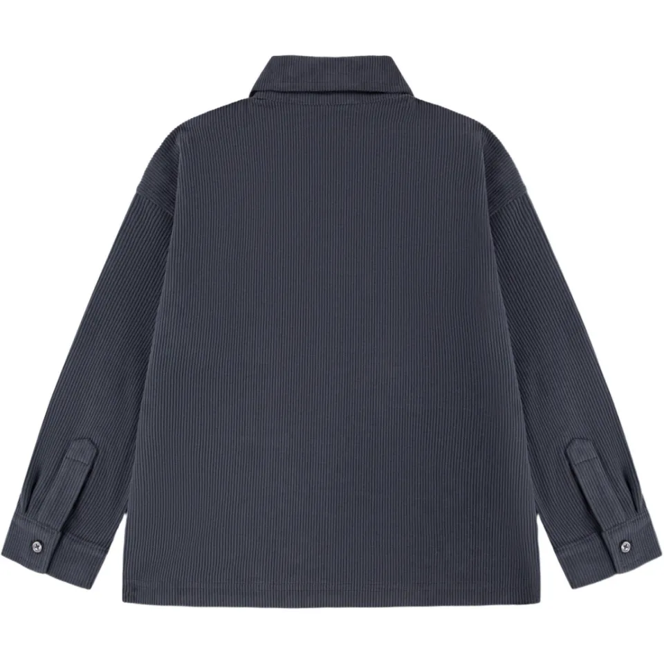 Lacoste corduroy overshirt met logo - antraciet, foto 2