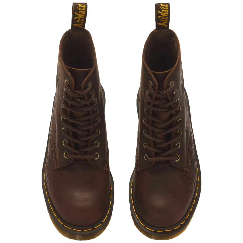 Dr. Martens 1460 Pascal Emboss Flora leren veterboots met print - donkerbruin, foto 4