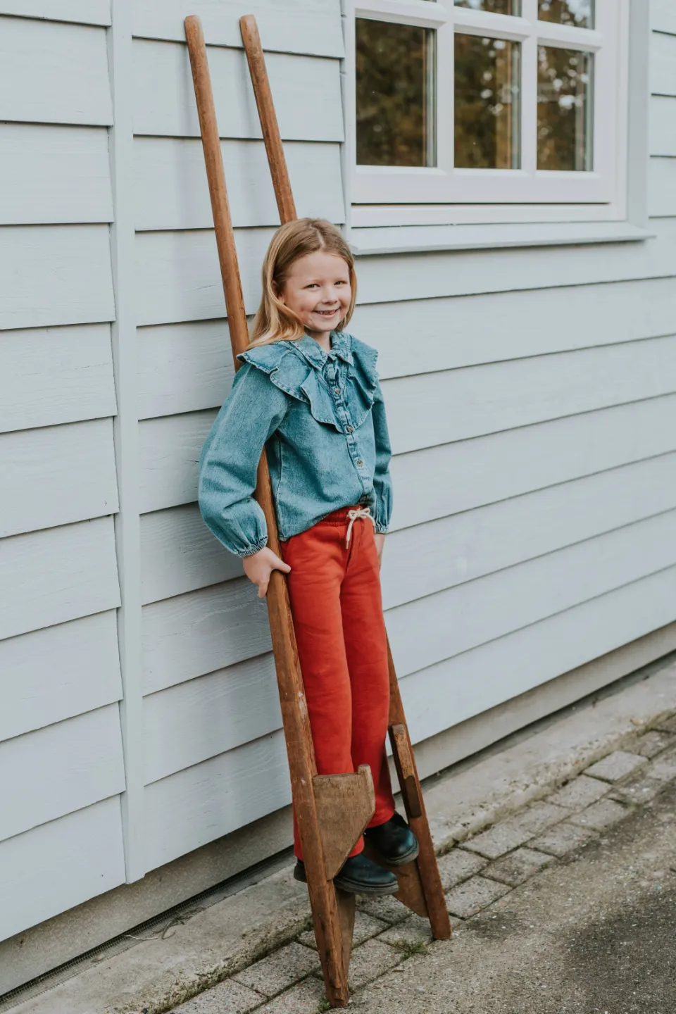 Koko Noko wide leg sweatbroek koraalrood, foto 5