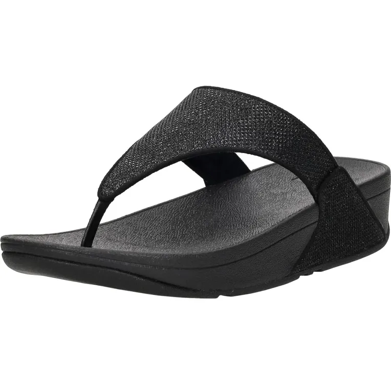 FitFlop Lulu Shimmerglitz Toe-post zwart, foto 2