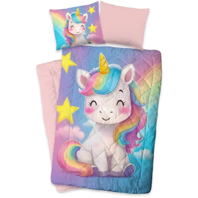 Pure Googmorning Unicorn Sissy Wasbaar Dekbed roze