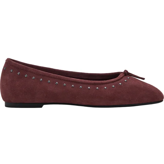 Mango TEEN suède ballerina's met studs - donkerrood