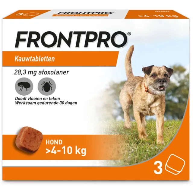 Frontpro Vlooien en Teken Hond M 4-10 kg 3 tabletten