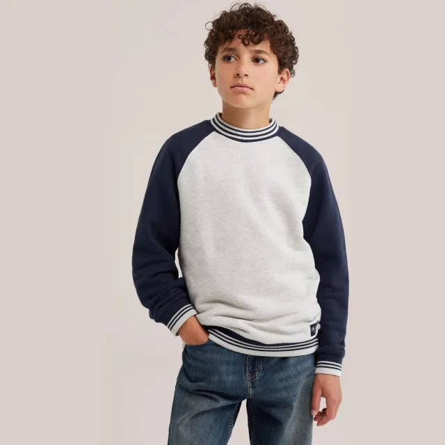 WE Fashion sweater - grijs Donkerblauw/grijs melange