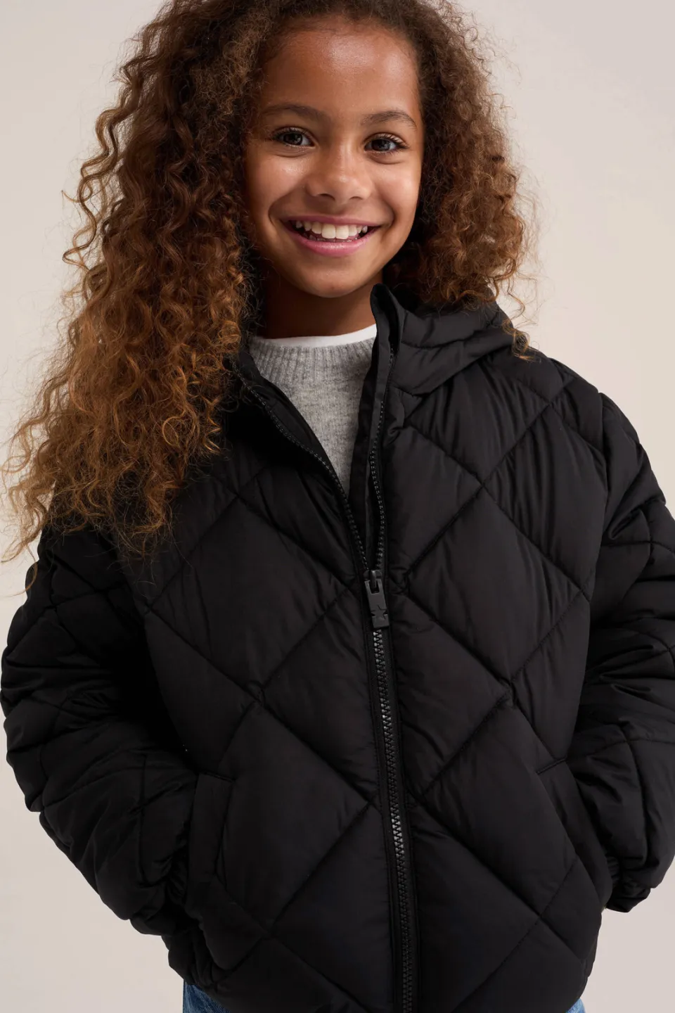 WE Fashion quilted gewatteerde jas zwart, foto 2