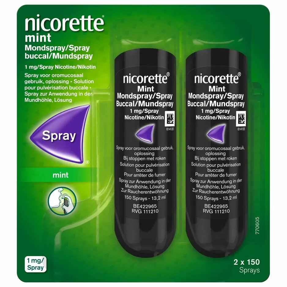 Nicorette Mondspray Mint Duo 1 mg 2 x 13,2 ml, foto 2