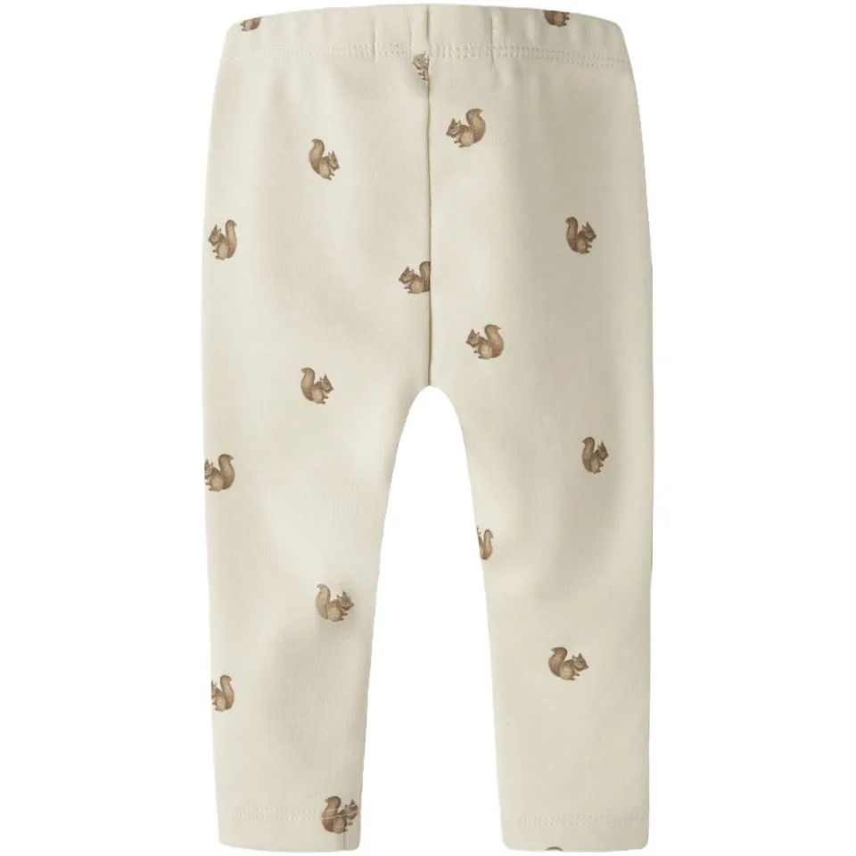 Lil' Atelier babybroek met print ecru/bruin, foto 2
