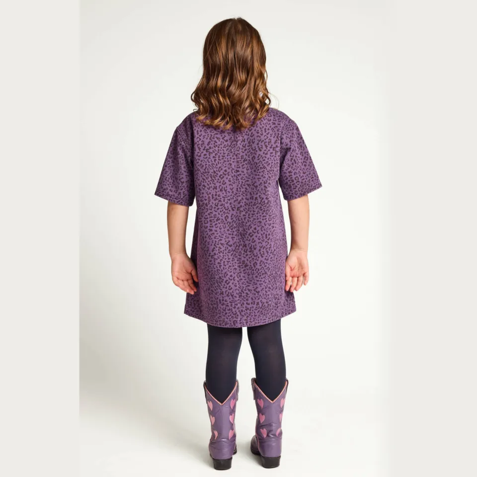 LOOXS little korte jurk met panterprint paars, foto 4