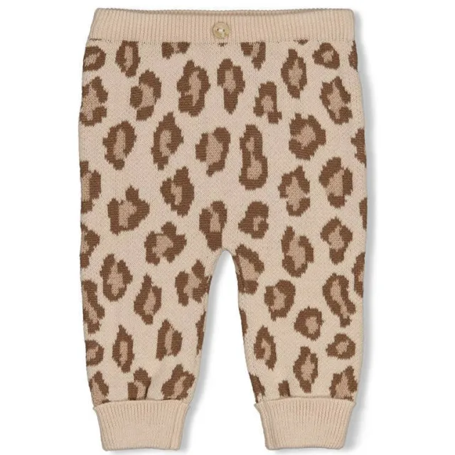 Feetje jacquard babybroek panterprint zand, foto 2