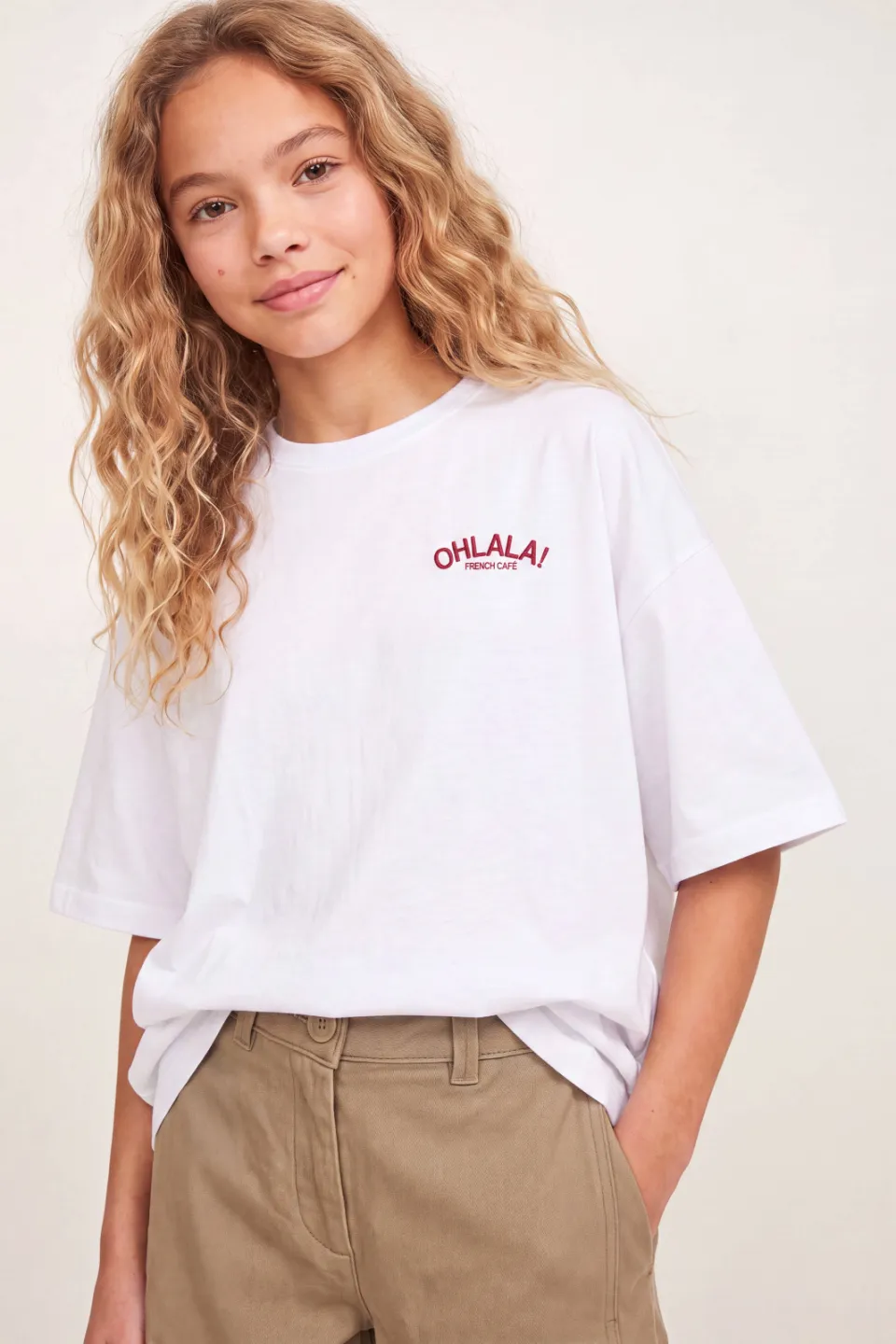 JJXX GIRL t-shirt met backprint wit