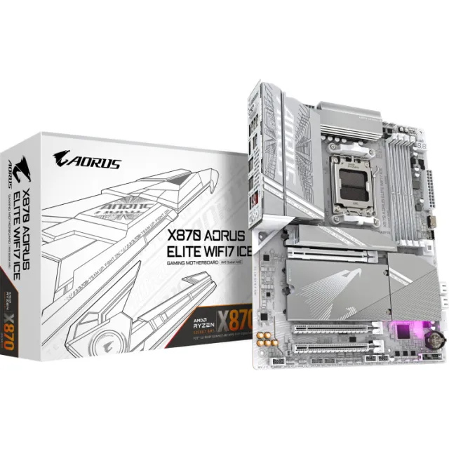 Gigabyte X870 AORUS ELITE WIFI7 ICE moederbord wit
