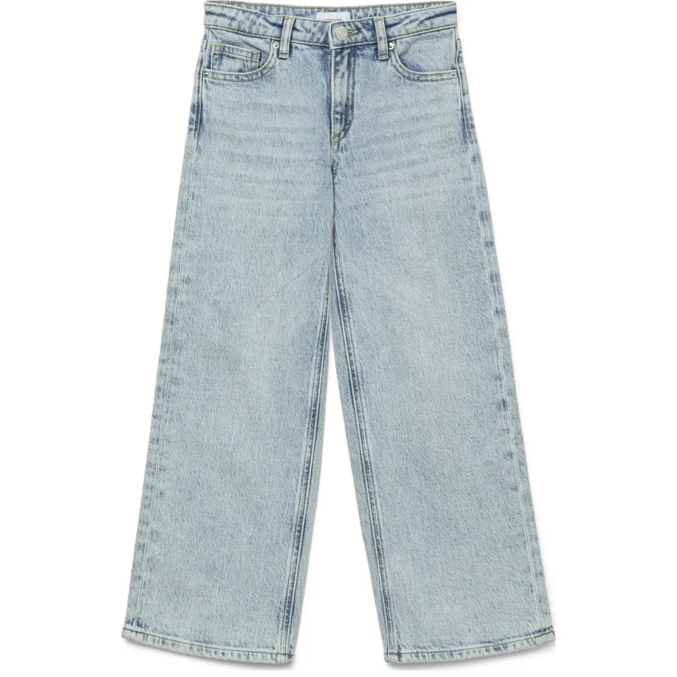 Vero Moda GIRL wide leg high waist jeans light blue denim, foto 2