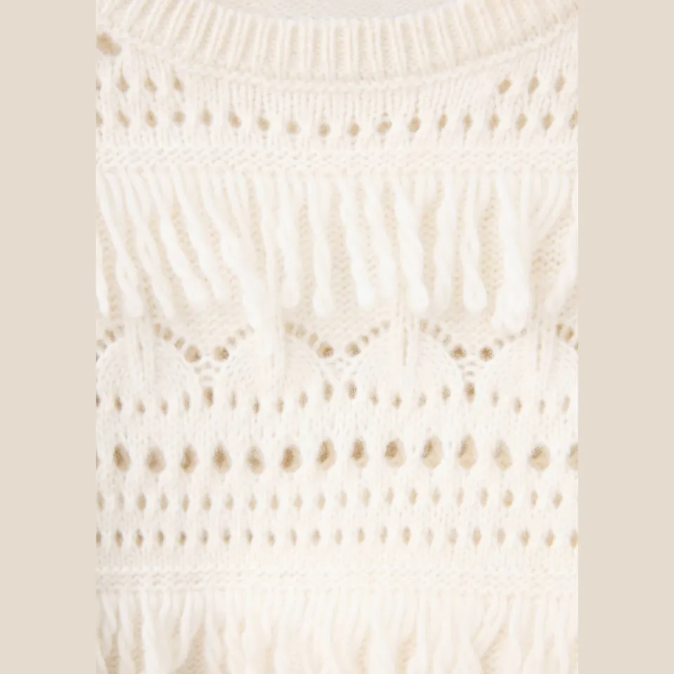 Mango Kids gebreide trui met franjes - beige, foto 5