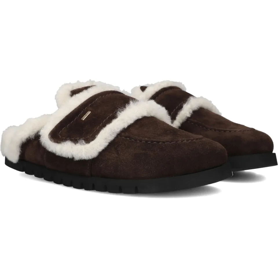 Nubikk Teddy Furry II clogs donkerbruin bruin, foto 2