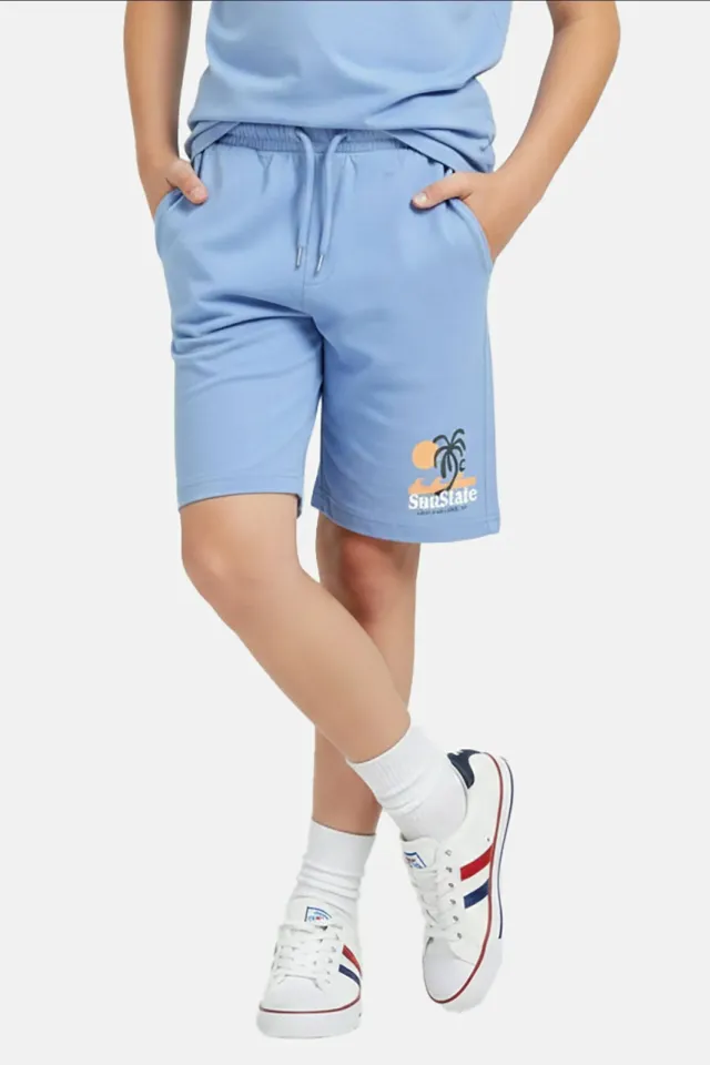 Cars joggingshort lichtblauw met print