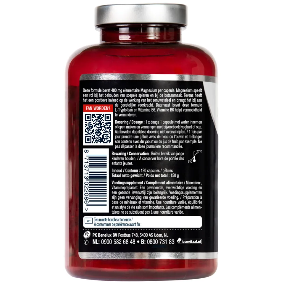 Lucovitaal Magnesium 400 met vitamine B6 & L-tryptofaan tabletten, foto 3